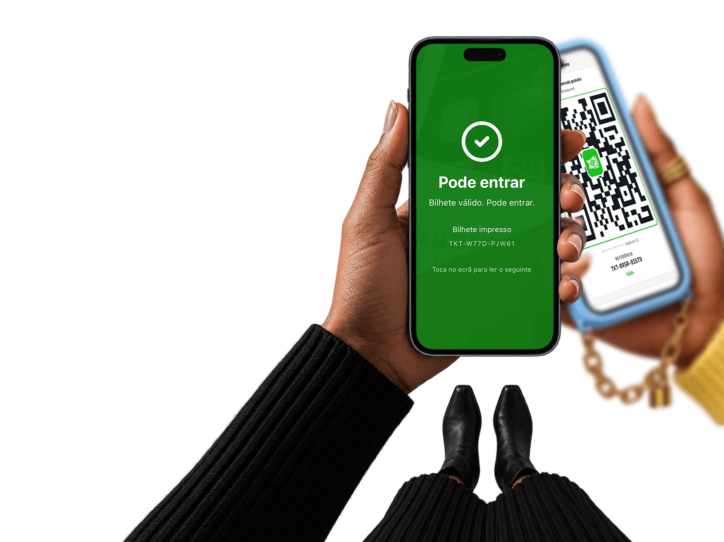 Telemóvel com a aplicação TuduTicket